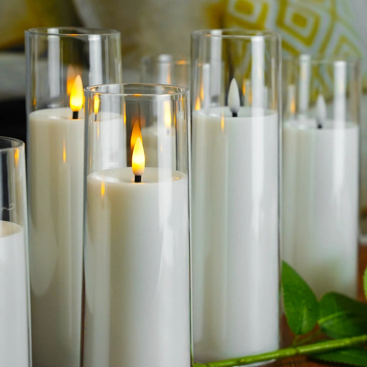 Elegant 9-Piece Flameless Acrylic Candle Set with Remote Control and Timer – Safe LED Flickering Candles for Home Décor 2