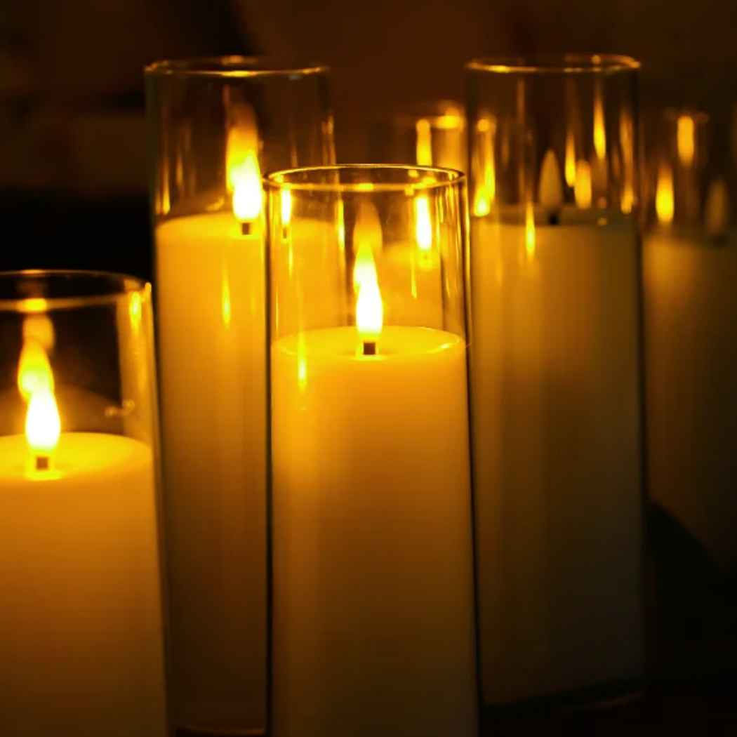 Elegant 9-Piece Flameless Acrylic Candle Set with Remote Control and Timer – Safe LED Flickering Candles for Home Décor 3