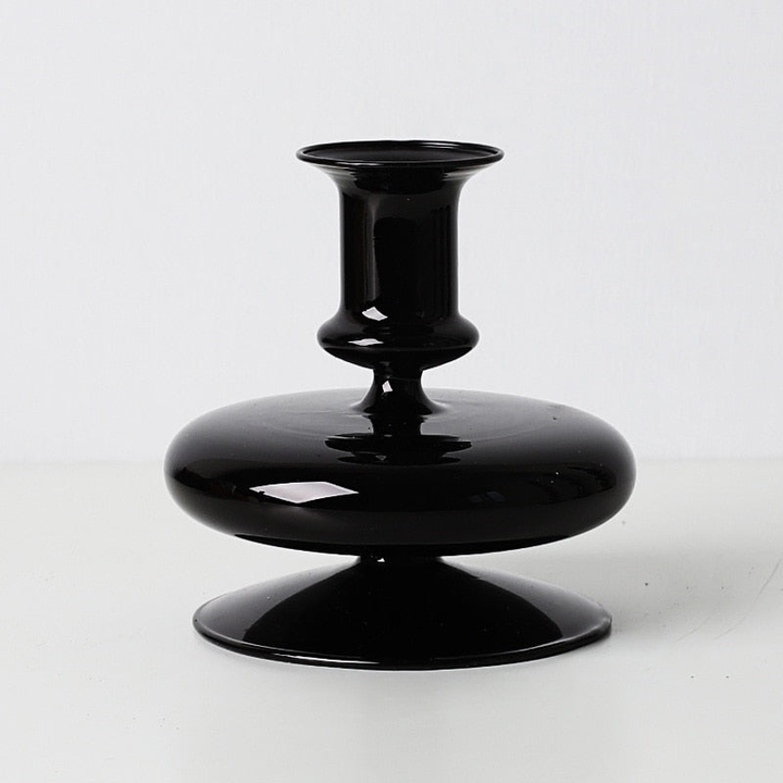 Elegant Black Glass Candle Holders for Taper Candles - Sophisticated Home Decor and Unique Candle Stick Holders 0