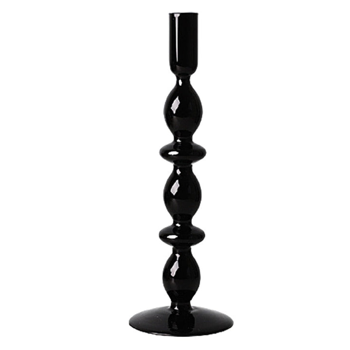 Elegant Black Glass Candle Holders for Taper Candles - Sophisticated Home Decor and Unique Candle Stick Holders 7
