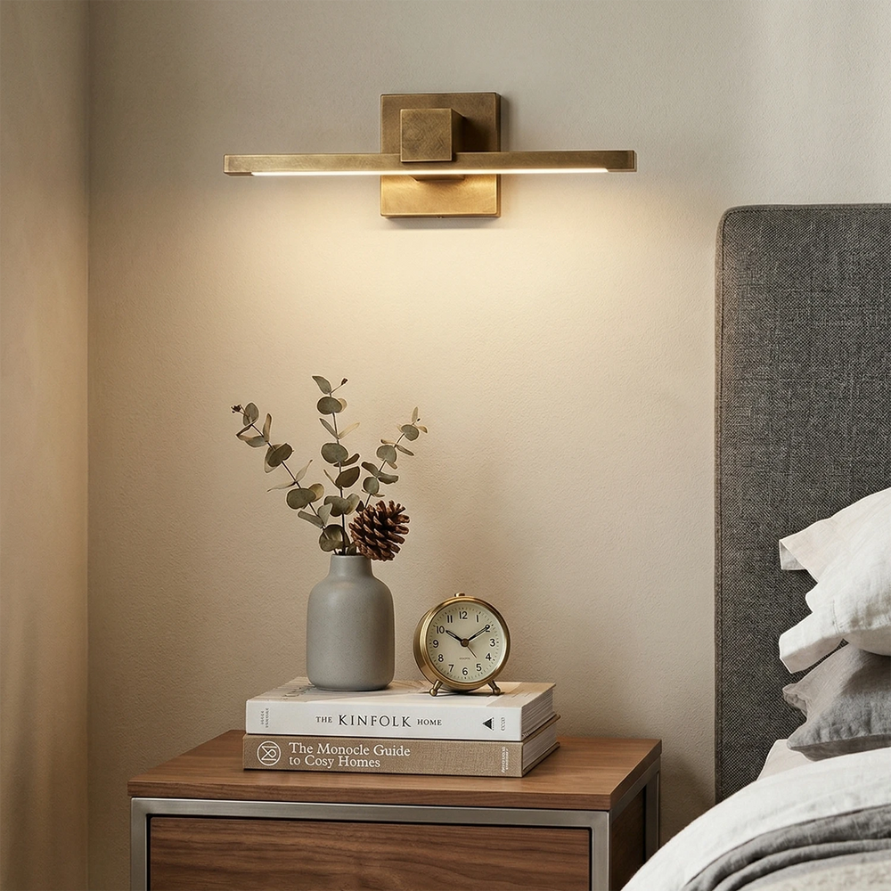 Elegant Brass Wall Sconce Lighting with Integrated LED – Picture Light for Artwork, Antique Finish, 15.7 to 39.4 Sizes 1