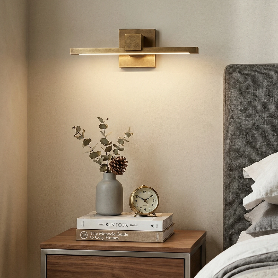 Elegant Brass Wall Sconce Lighting with Integrated LED – Picture Light for Artwork, Antique Finish, 15.7 to 39.4 Sizes 1