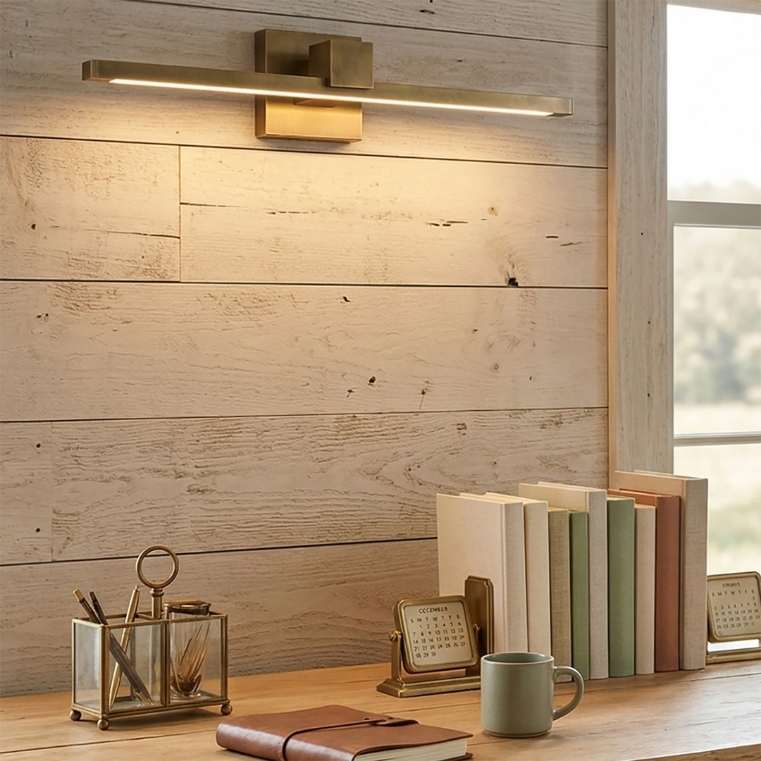Elegant Brass Wall Sconce Lighting with Integrated LED – Picture Light for Artwork, Antique Finish, 15.7 to 39.4 Sizes 4
