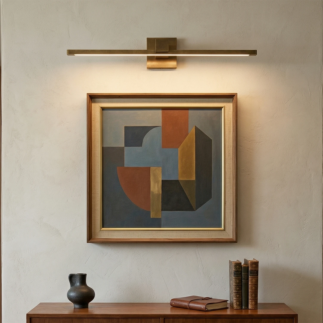 Elegant Brass Wall Sconce Lighting with Integrated LED – Picture Light for Artwork, Antique Finish, 15.7 to 39.4 Sizes 5