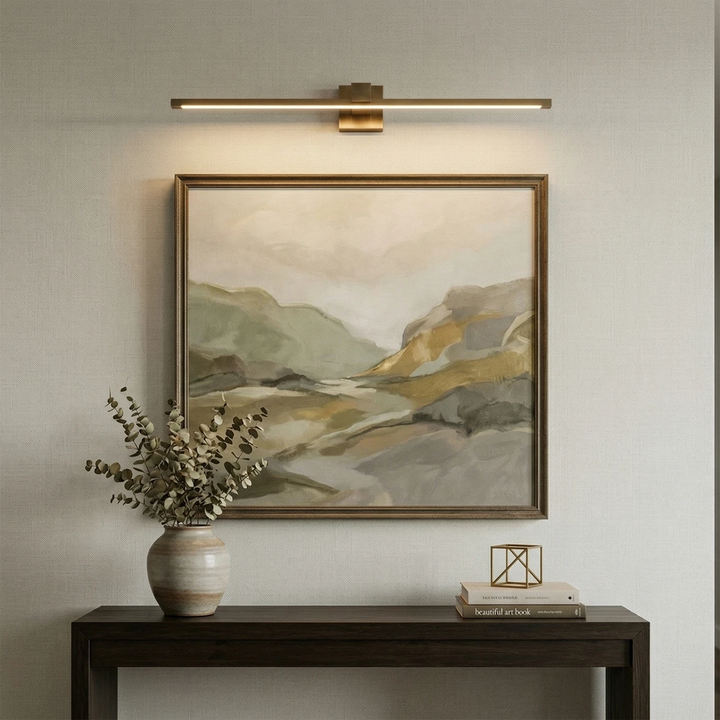 Elegant Brass Wall Sconce Lighting with Integrated LED – Picture Light for Artwork, Antique Finish, 15.7 to 39.4 Sizes 7