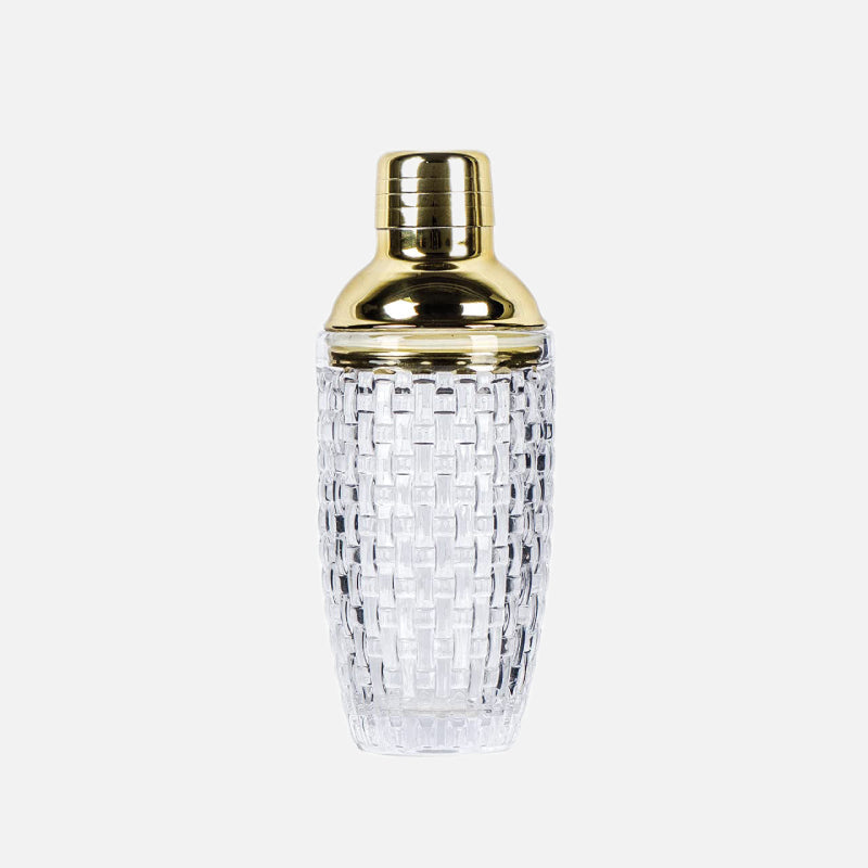 Elegant Cocktail Shaker Set with Gold Accents – Eco-Friendly Glass and Stainless Steel Boston Shaker for Mixology 0