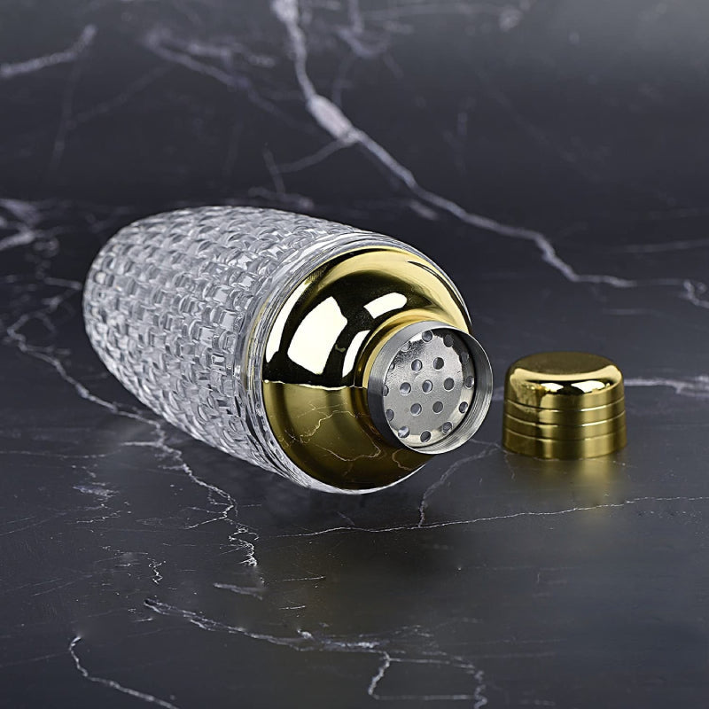Elegant Cocktail Shaker Set with Gold Accents – Eco-Friendly Glass and Stainless Steel Boston Shaker for Mixology 3