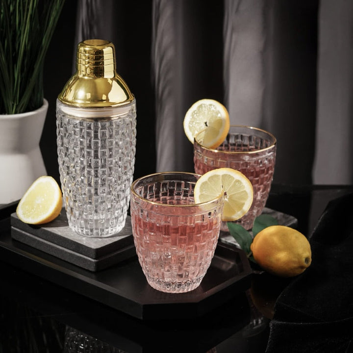 Elegant Cocktail Shaker Set with Gold Accents – Eco-Friendly Glass and Stainless Steel Boston Shaker for Mixology 5