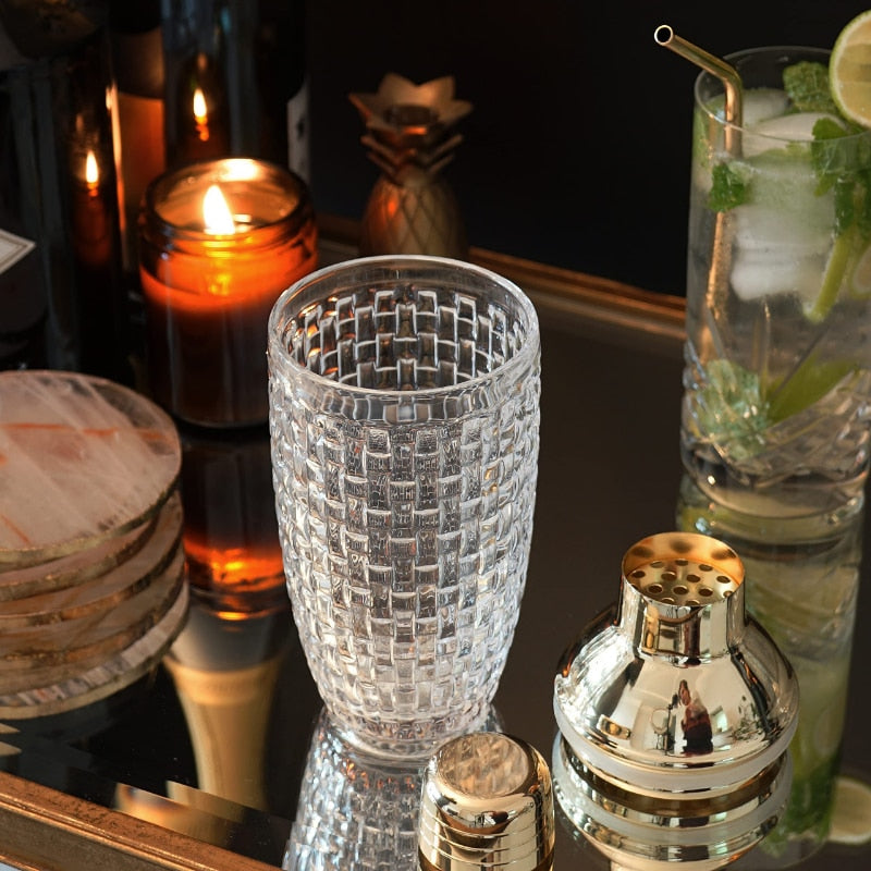 Elegant Cocktail Shaker Set with Gold Accents – Eco-Friendly Glass and Stainless Steel Boston Shaker for Mixology 6