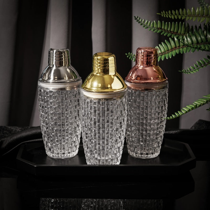 Elegant Cocktail Shaker Set with Gold Accents – Eco-Friendly Glass and Stainless Steel Boston Shaker for Mixology 7