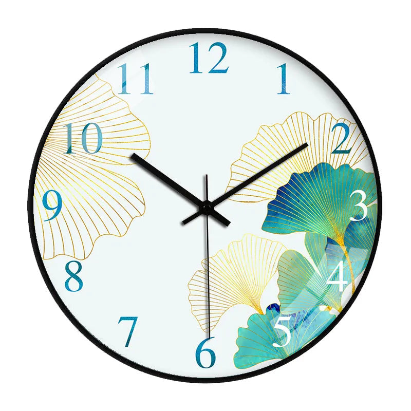 Elegant Floral Wall Clock with Silent Quartz Movement – 25 cm Decorative Timepiece 0