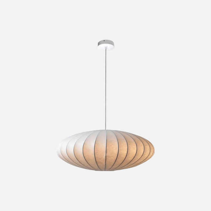 Elegant Japanese Silk Pendant Light, Dimmable Hardwired Fixture with Adjustable Height, White Silk Shade, Ideal for Dining Room or Bedroom 0