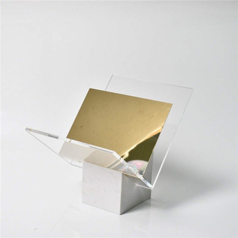 Elegant Marble Magazine Holder with Acrylic Divider – White and Green Decorative Organizer for Stylish Home Decor 5