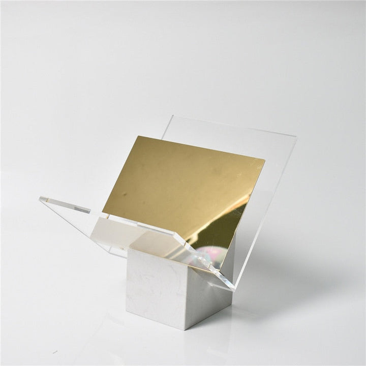 Elegant Marble Magazine Holder with Acrylic Divider – White and Green Decorative Organizer for Stylish Home Decor 5