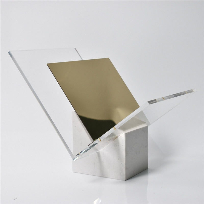 Elegant Marble Magazine Holder with Acrylic Divider – White and Green Decorative Organizer for Stylish Home Decor 6