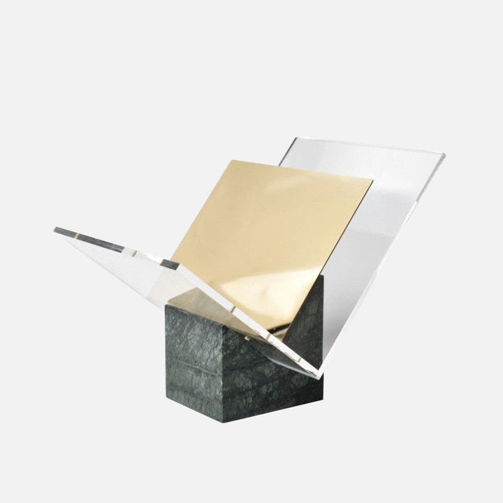 Elegant Marble Magazine Holder with Acrylic Divider – White and Green Decorative Organizer for Stylish Home Decor 9