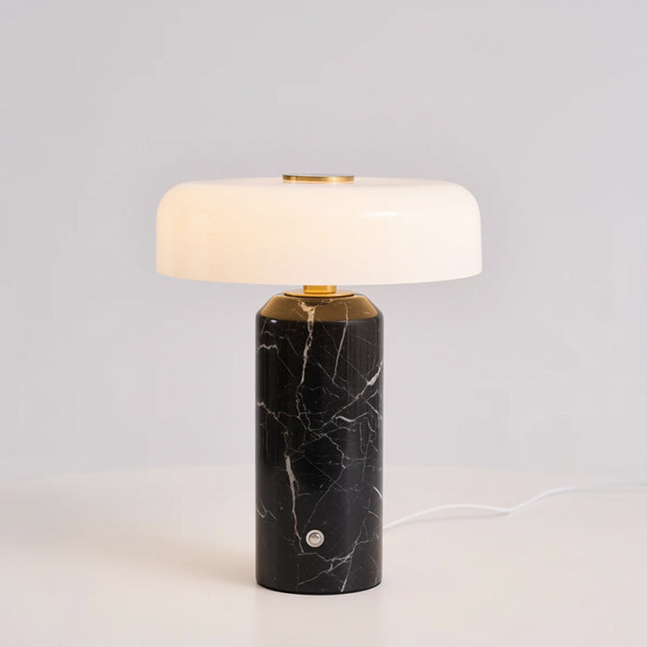 Elegant Marble Table Lamp with Built-in Battery – Portable Cordless Lighting for Living Room or Bedside 0