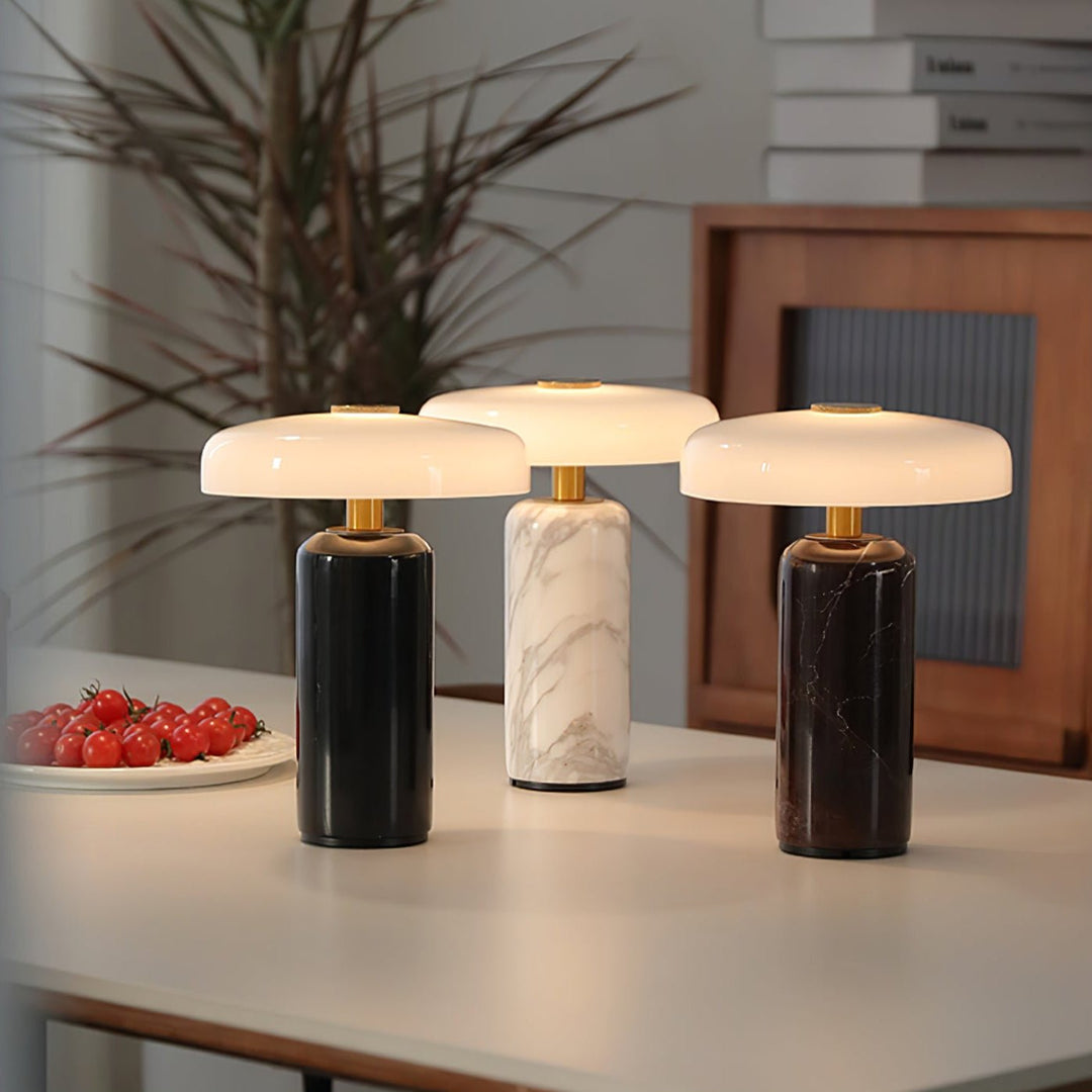 Elegant Marble Table Lamp with Built-in Battery – Portable Cordless Lighting for Living Room or Bedside 2