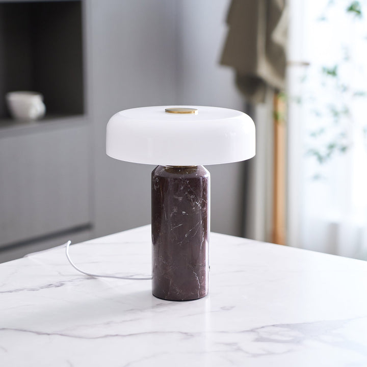 Elegant Marble Table Lamp with Built-in Battery – Portable Cordless Lighting for Living Room or Bedside 7