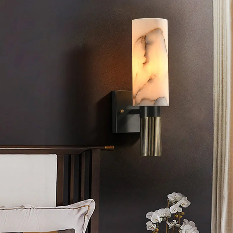 Elegant Marble Wall Lamp with Integrated LED Light – Modern Design for Stylish Interiors 0