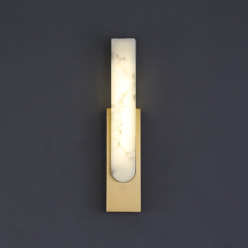 Elegant Marble Wall Lamp with LED Light and Gold Accents – Chic Vertical Design 4