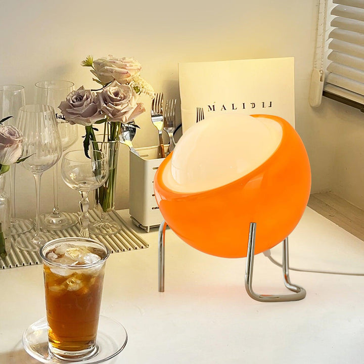 Elegant Table Lamp with Frosted Glass – USB Powered Bedside Lamp for Cozy Ambiance in Bedroom or Living Room 1
