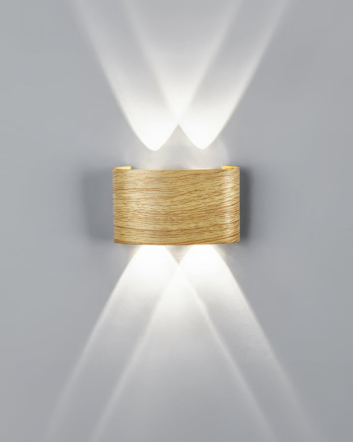 Elegant Wall Lamp with Wood Grain Finish – 10W LED Indoor and Outdoor Lighting 0