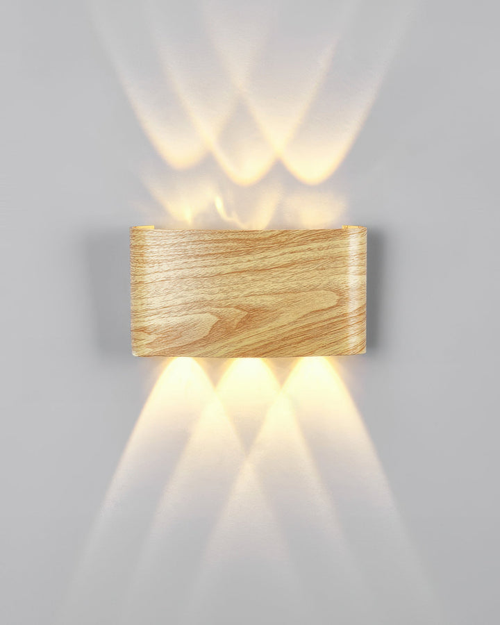 Elegant Wall Lamp with Wood Grain Finish – 10W LED Indoor and Outdoor Lighting 10