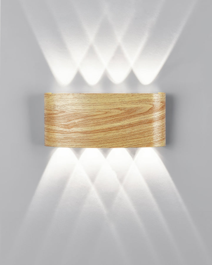 Elegant Wall Lamp with Wood Grain Finish – 10W LED Indoor and Outdoor Lighting 12