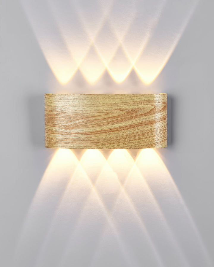 Elegant Wall Lamp with Wood Grain Finish – 10W LED Indoor and Outdoor Lighting 15