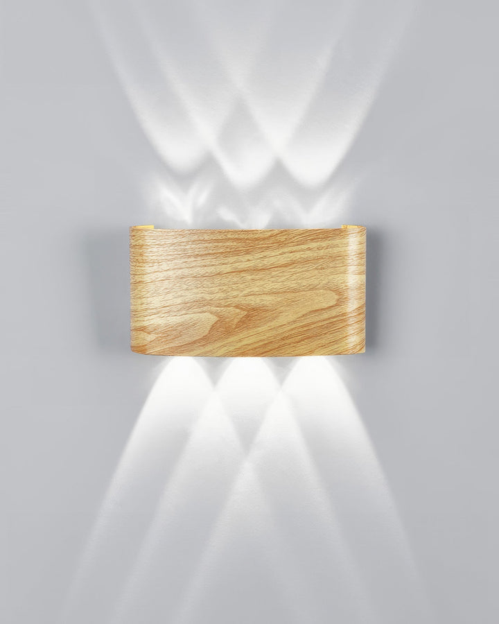 Elegant Wall Lamp with Wood Grain Finish – 10W LED Indoor and Outdoor Lighting 17