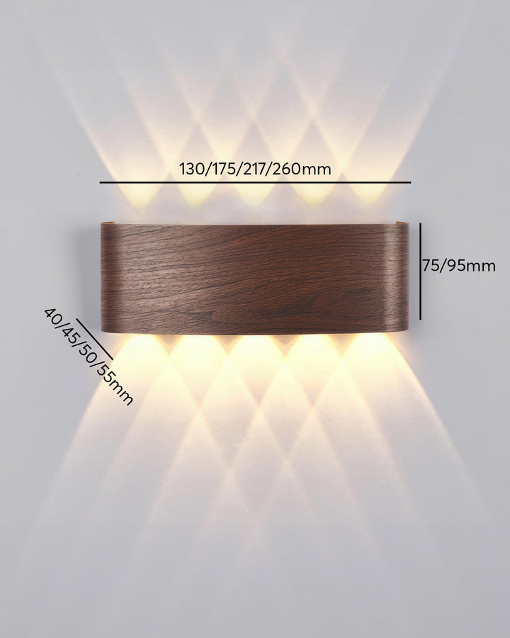 Elegant Wall Lamp with Wood Grain Finish – 10W LED Indoor and Outdoor Lighting 7