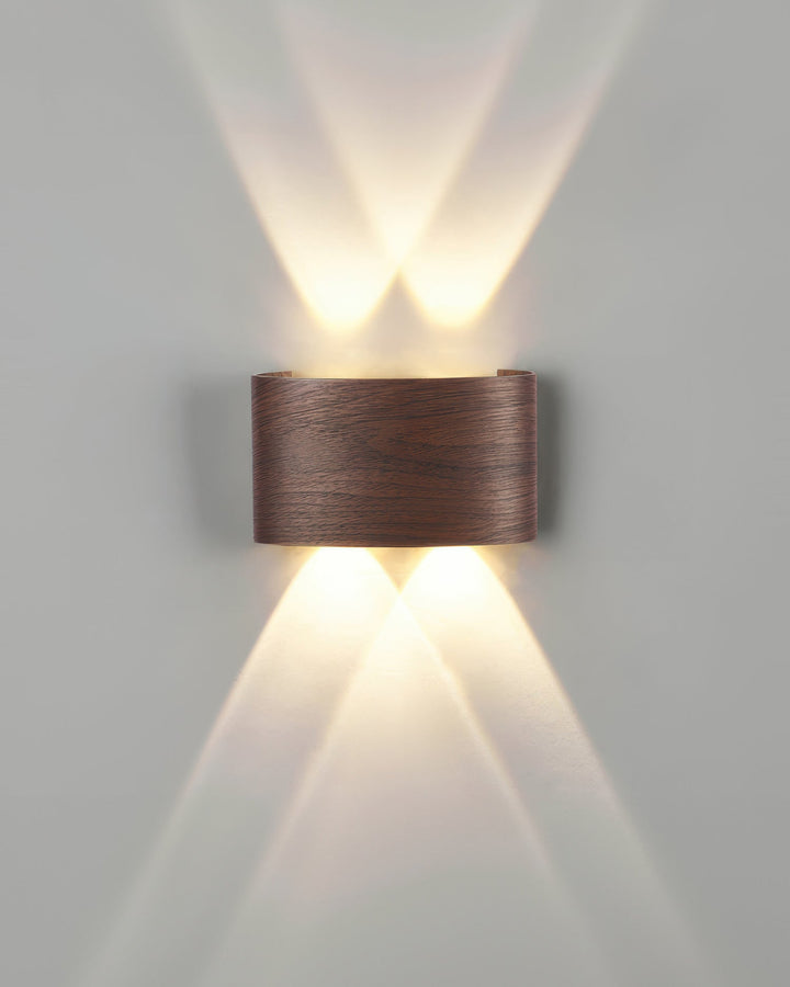 Elegant Wall Lamp with Wood Grain Finish – 10W LED Indoor and Outdoor Lighting 9