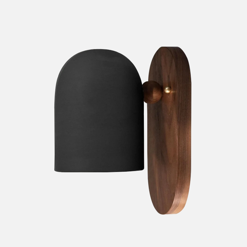 Elegant Walnut Wall Sconces with Brass Arm and Soft White Shade – Contemporary Design for Modern Ambiance 9