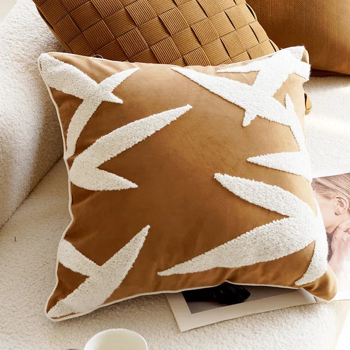 Embroidered Throw Pillow Cover with Animal Prints and Abstract Patterns – 45x45 cm 10