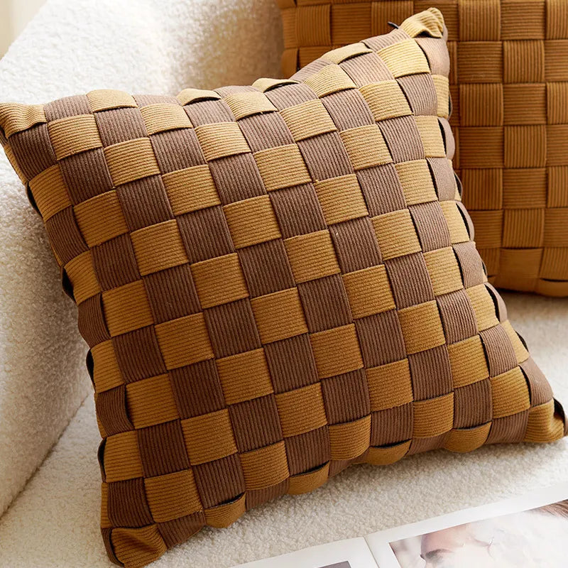 Embroidered Throw Pillow Cover with Animal Prints and Abstract Patterns – 45x45 cm 12