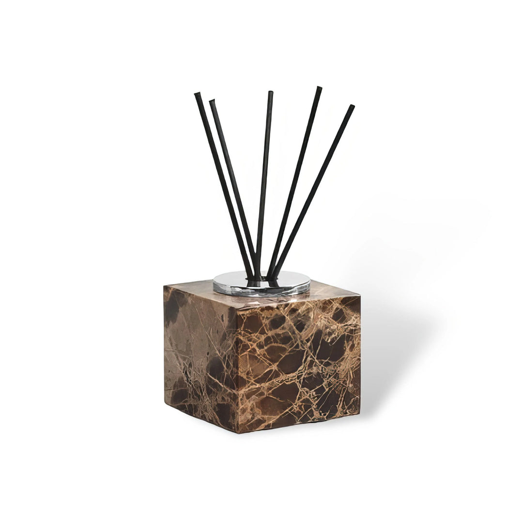 Emperador Dark Marble Bathroom Set with Soap Dispenser, Tray, Tissue Box, and Toothbrush Holder 10