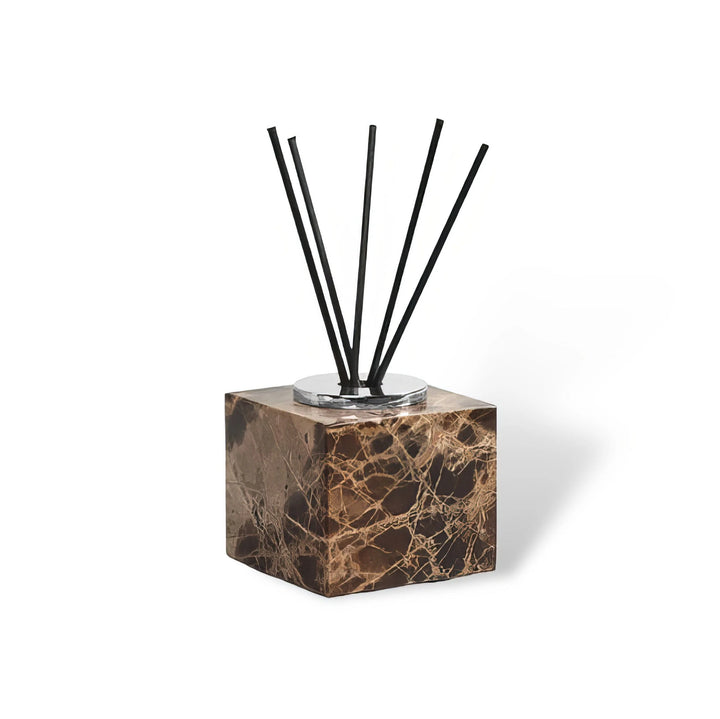 Emperador Dark Marble Bathroom Set with Soap Dispenser, Tray, Tissue Box, and Toothbrush Holder 10