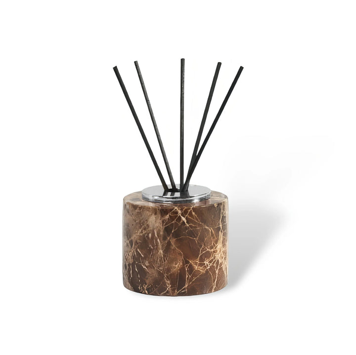 Emperador Dark Marble Bathroom Set with Soap Dispenser, Tray, Tissue Box, and Toothbrush Holder 13