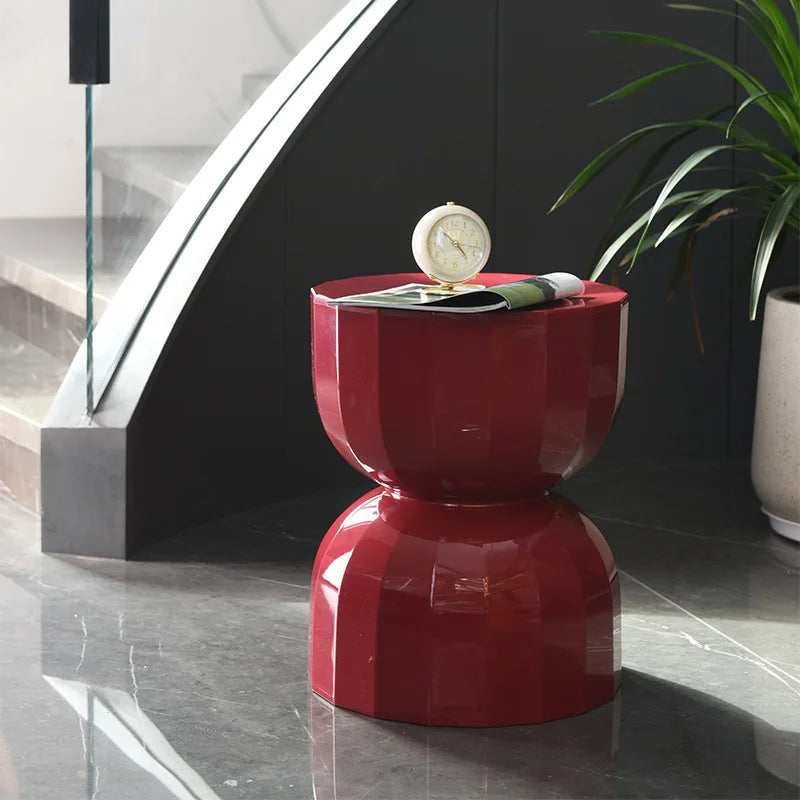 Evadirae Hourglass Side Table – Scandinavian Minimalist Accent Furniture in White or Sand 1