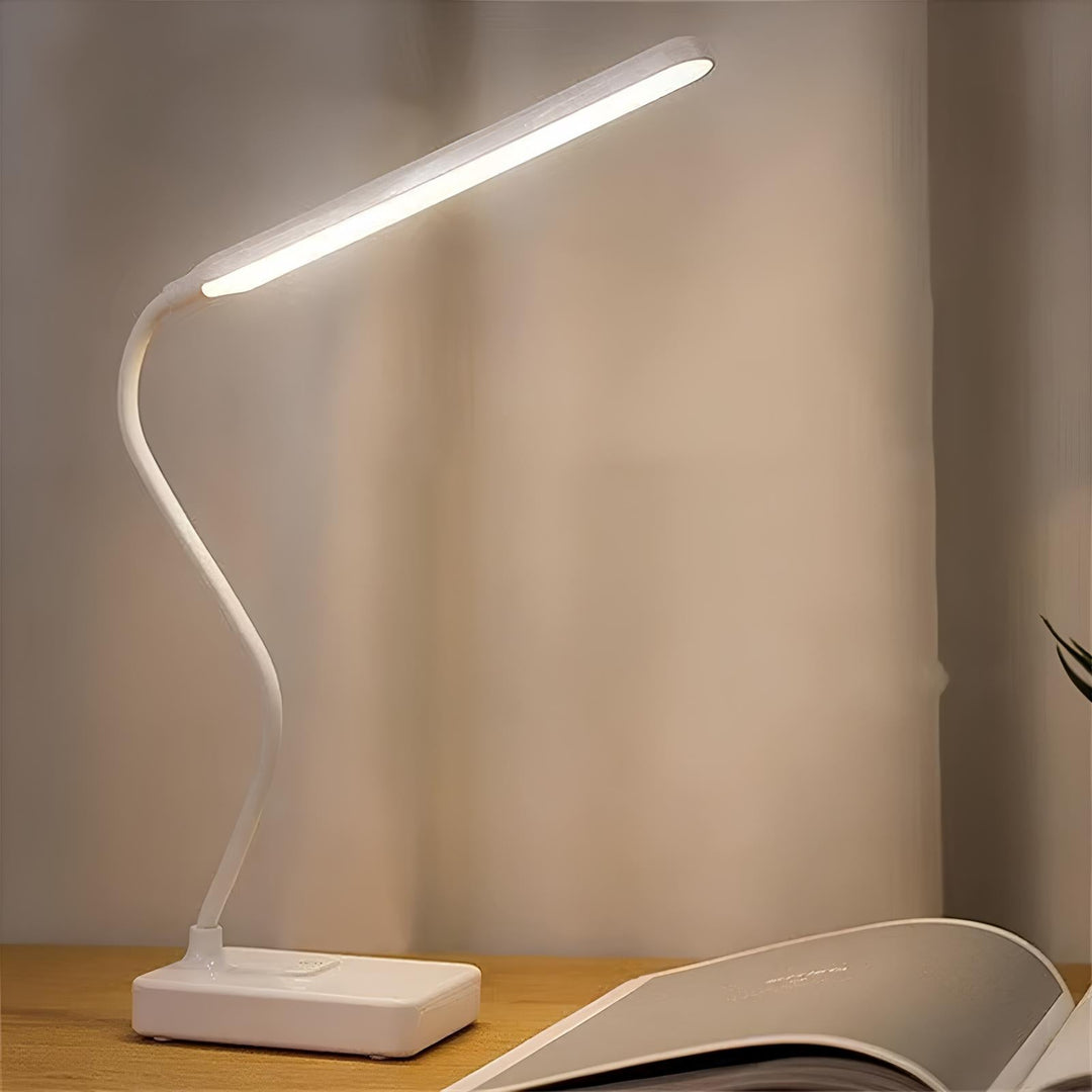 Flexible Desk Lamp with Adjustable Arm – USB Rechargeable Table Lamp, Dimmable Light with Three Color Options 0
