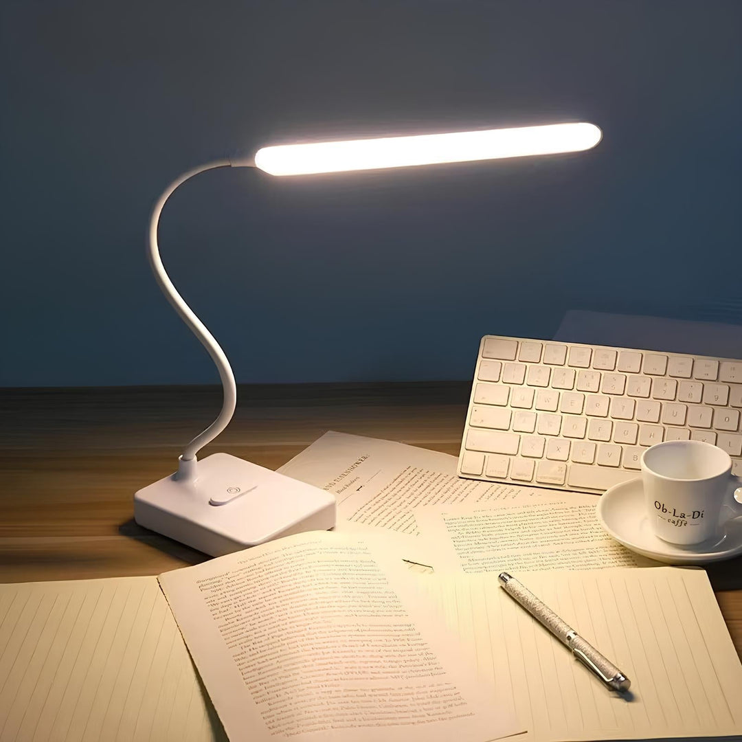 Flexible Desk Lamp with Adjustable Arm – USB Rechargeable Table Lamp, Dimmable Light with Three Color Options 3