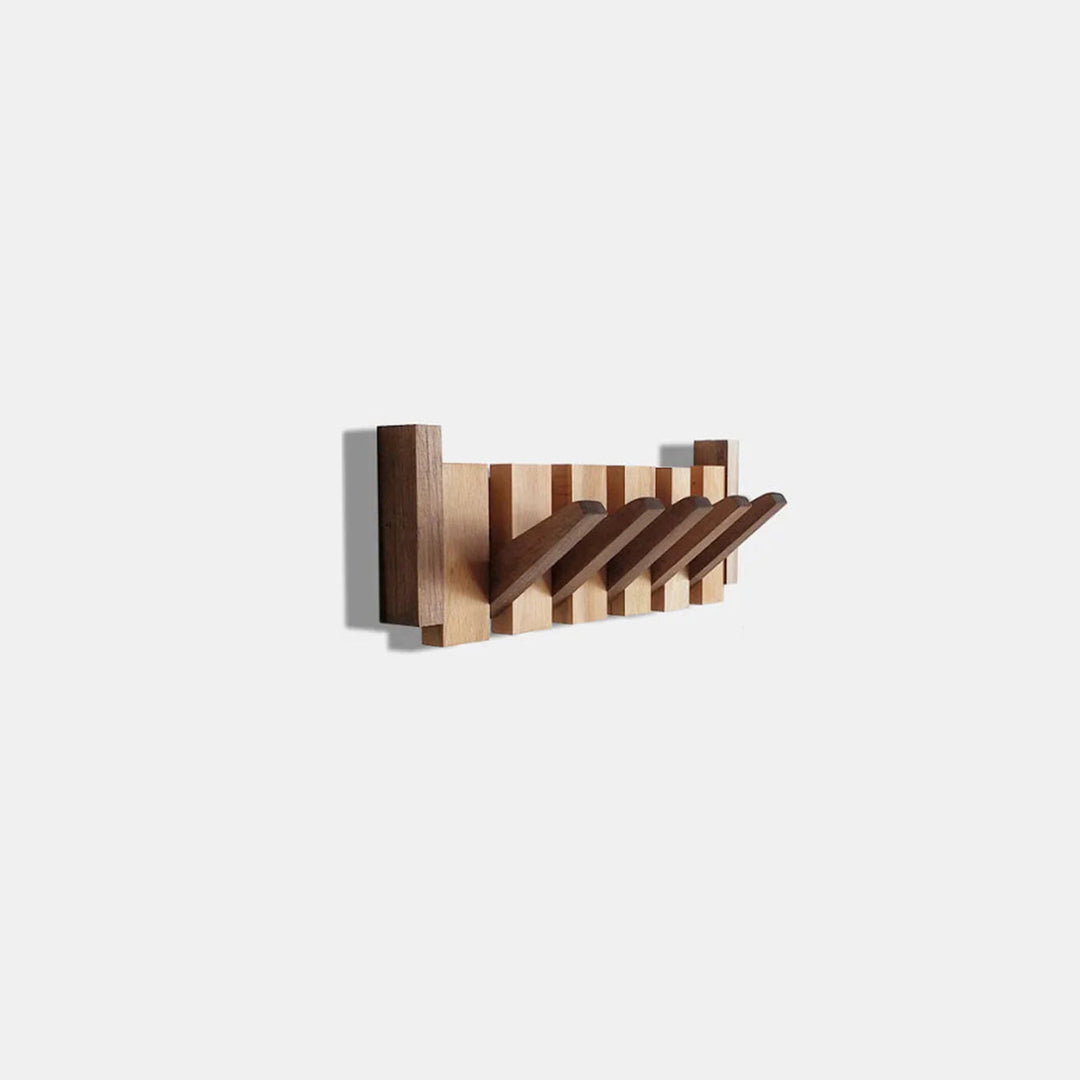 Foldable Wall Hook in Beech and Walnut Wood – Space-Saving Design for Coats and Accessories 0