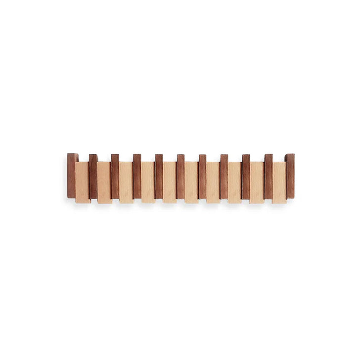 Foldable Wall Hook in Beech and Walnut Wood – Space-Saving Design for Coats and Accessories 3