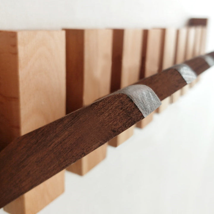 Foldable Wall Hook in Beech and Walnut Wood – Space-Saving Design for Coats and Accessories 4