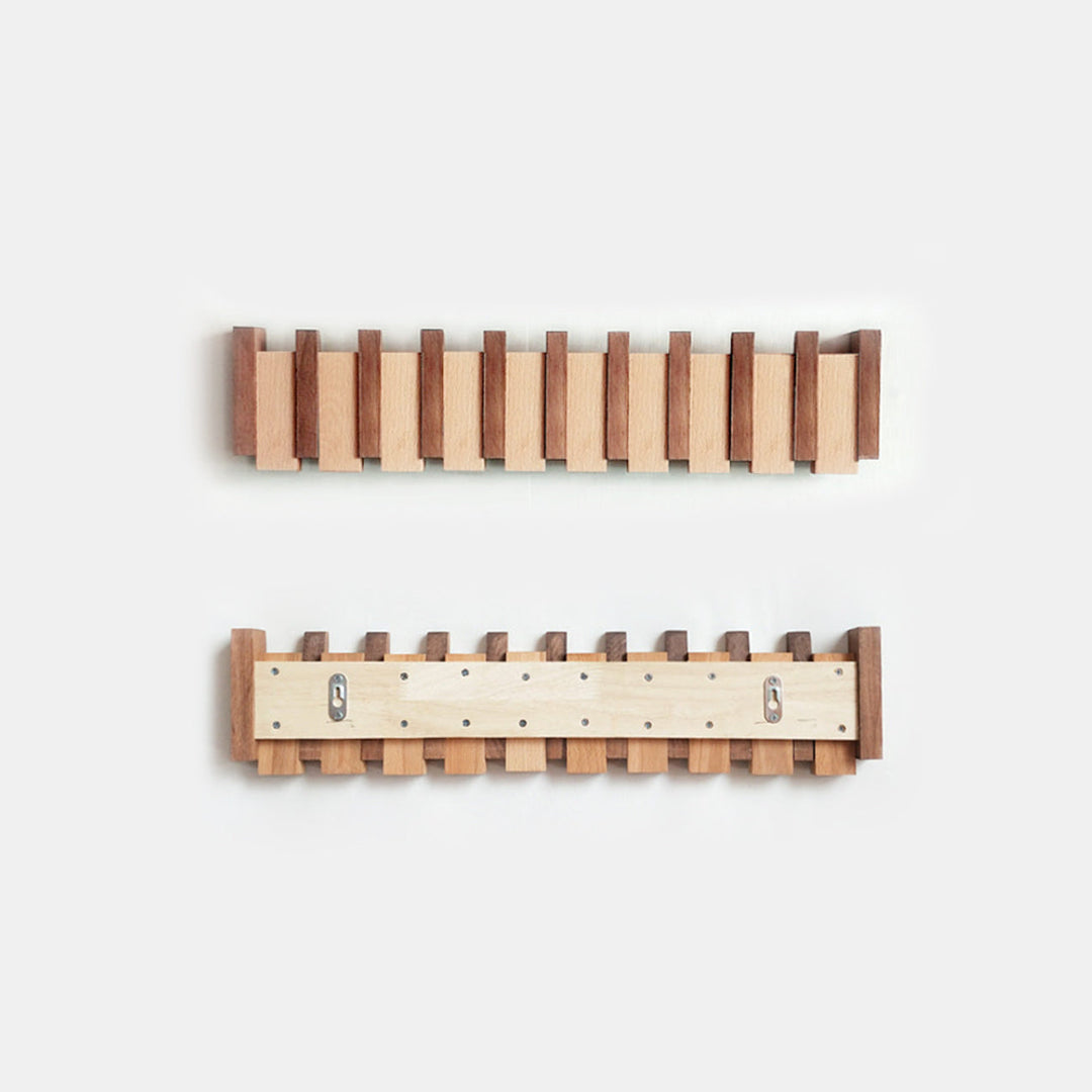 Foldable Wall Hook in Beech and Walnut Wood – Space-Saving Design for Coats and Accessories 6