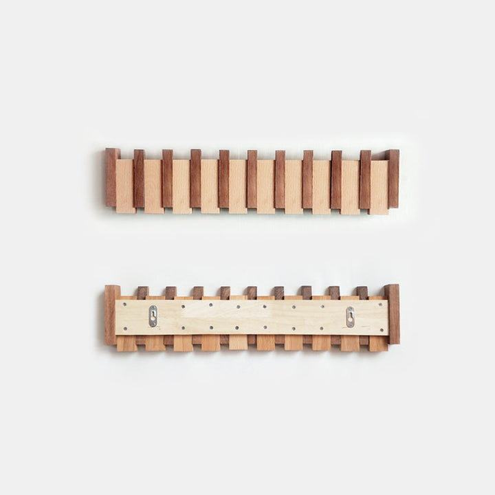 Foldable Wall Hook in Beech and Walnut Wood – Space-Saving Design for Coats and Accessories 6