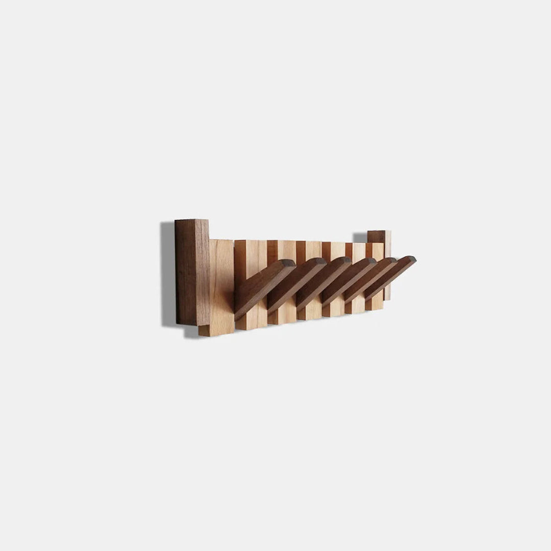 Foldable Wall Hook in Beech and Walnut Wood – Space-Saving Design for Coats and Accessories 8