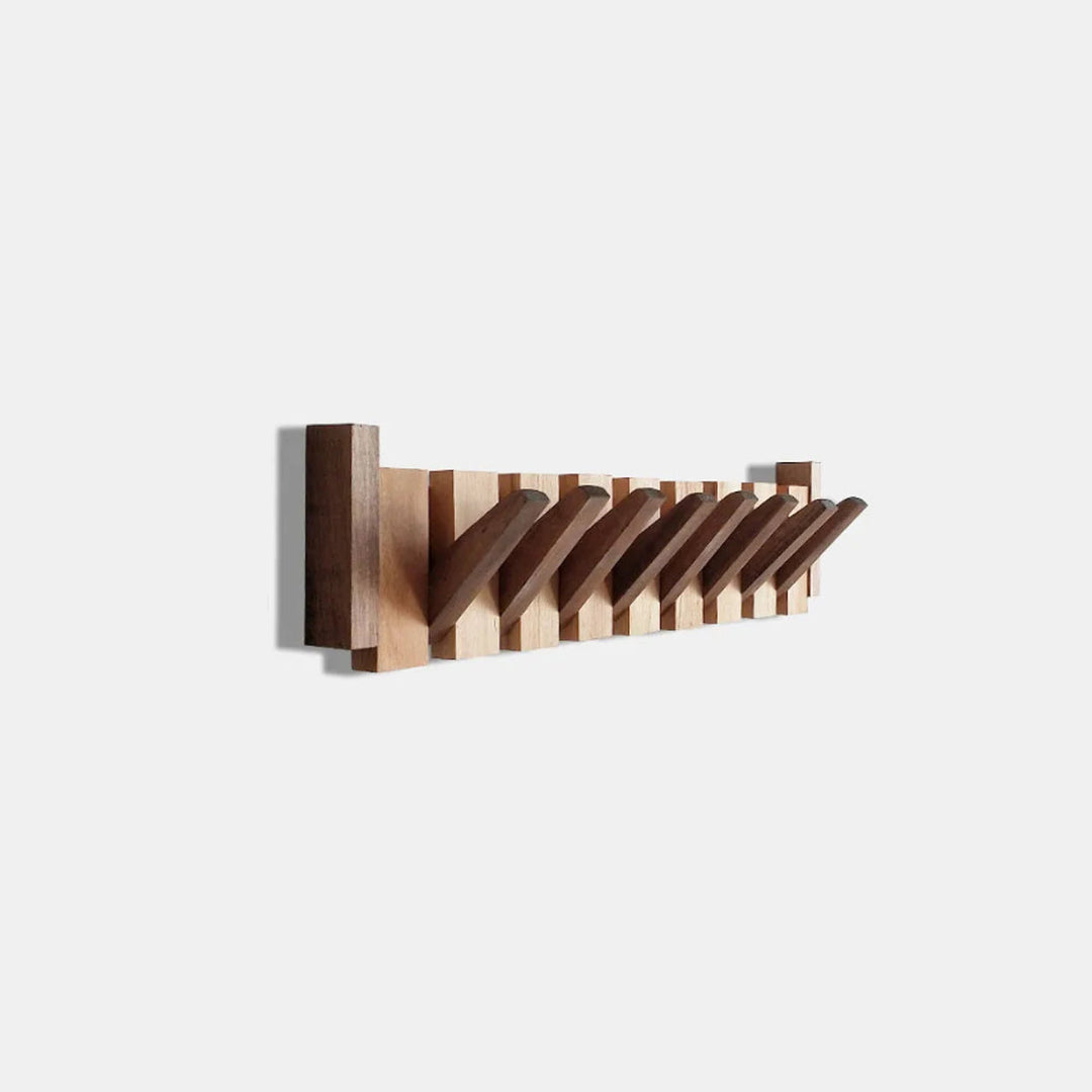 Foldable Wall Hook in Beech and Walnut Wood – Space-Saving Design for Coats and Accessories 9