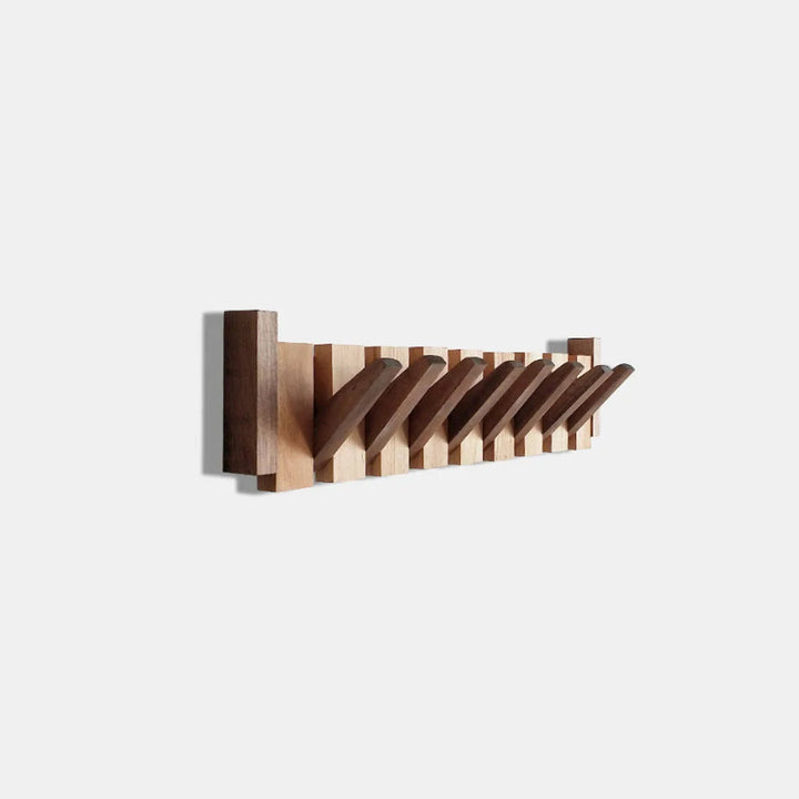 Foldable Wall Hook in Beech and Walnut Wood – Space-Saving Design for Coats and Accessories 9